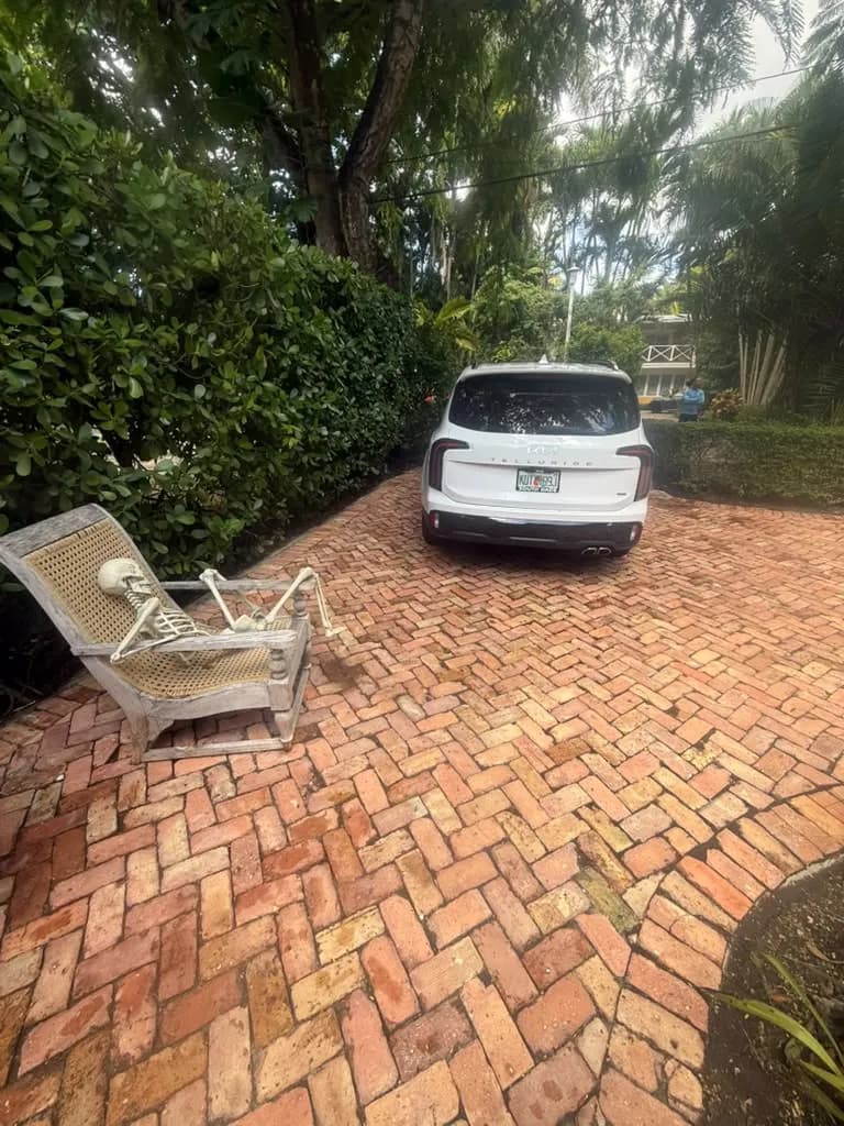 Brick driveway after pressure cleaning — Looking New, serving Plantation